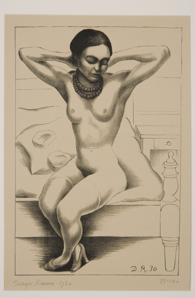 Desnuda sentada con brazos en alto (Frida Kahlo)