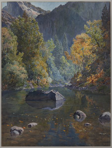 Untitled (River through Autumn Decked Canyon) (Sin título [Río a través del cañón en otoño])