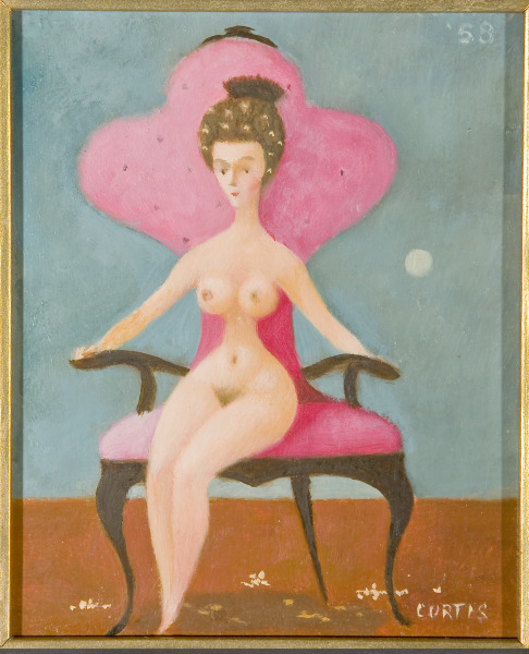 Untitled (Seated Nude in Pink Chair) (Sin título [Desnuda sentada en silla rosa])