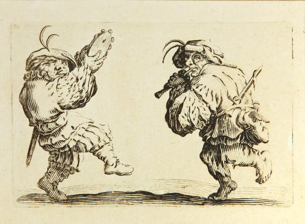 Two Grotesque Musicians Dancing (Dos músicos grotescos bailando)