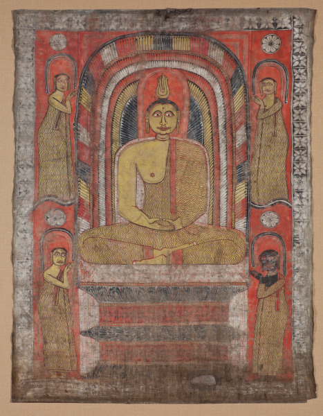 Buddha and four arhats (Buddha y cuatro arhats)
